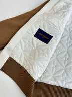 Louis Vuitton long-sleeve top, white quilted panel and brown ribbed hem