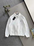 White zip jacket with Polo logo, long sleeves