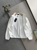 White zip jacket on hanger, long sleeves, Polo logo