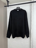 Dior long-sleeve knit sweater in black with front logo graphic