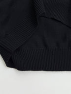 Dior black knit sweater hem with ribbed band cuff