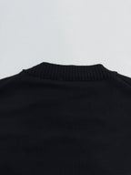Dior black knit sweater collar with ribbed crew neck and seam detail
