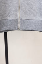 Heather gray zip-up hoodie front zipper