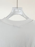 White crewneck T-shirt collar with ribbed neckline