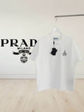White Prada short-sleeve T-shirt with small front graphic