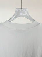 White T-shirt crewneck neckline close-up