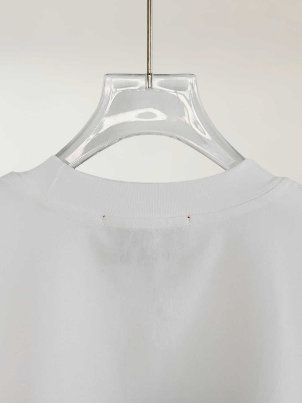 White crew-neck T-shirt back view, no visible print