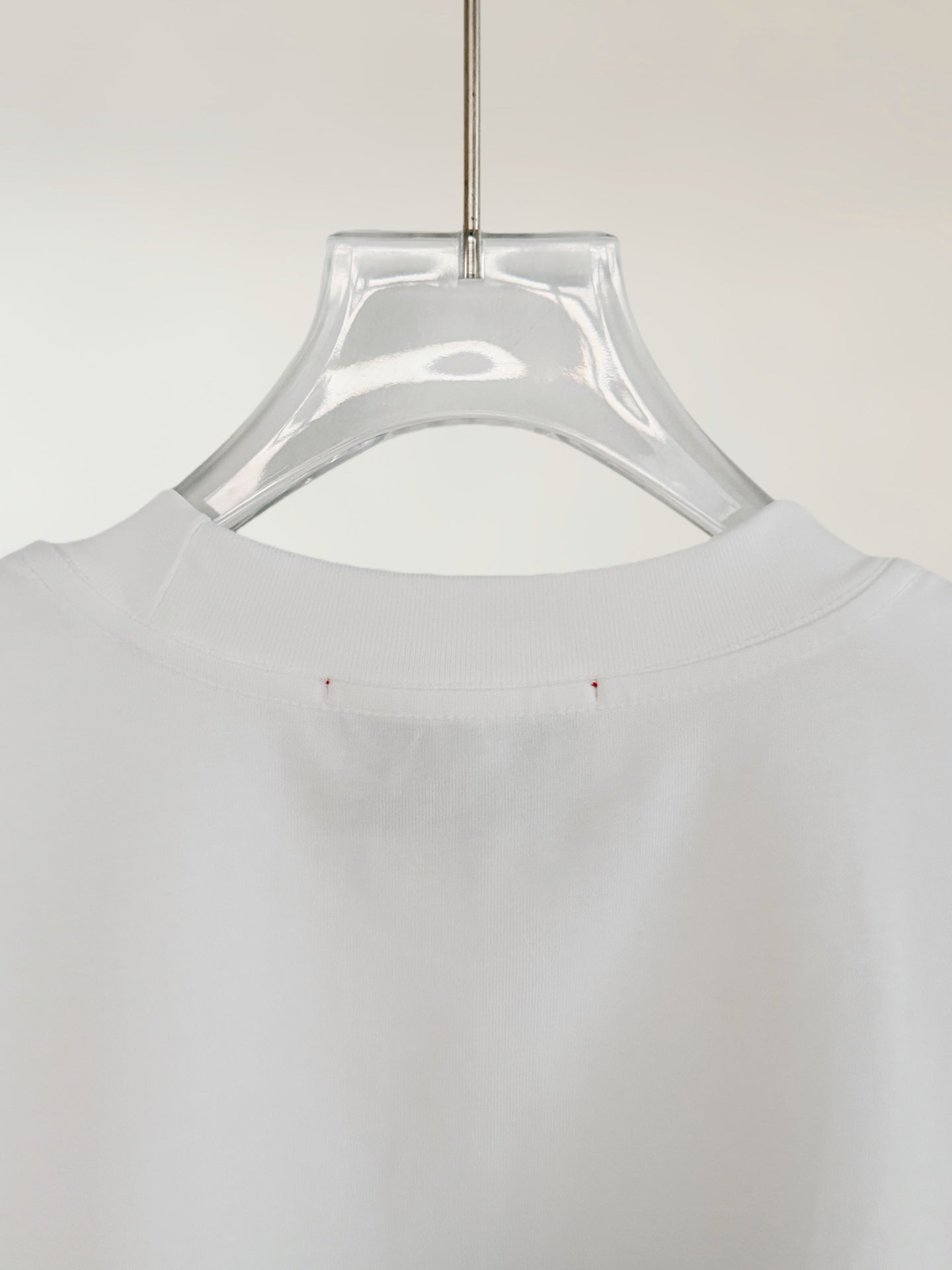 White crew-neck T-shirt back view, no visible print