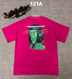 Off White graphic T-shirt, pink with 'IMPRESSIONISM' and green portrait back print