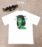 Off White graphic T-shirt, white with green face portrait front print