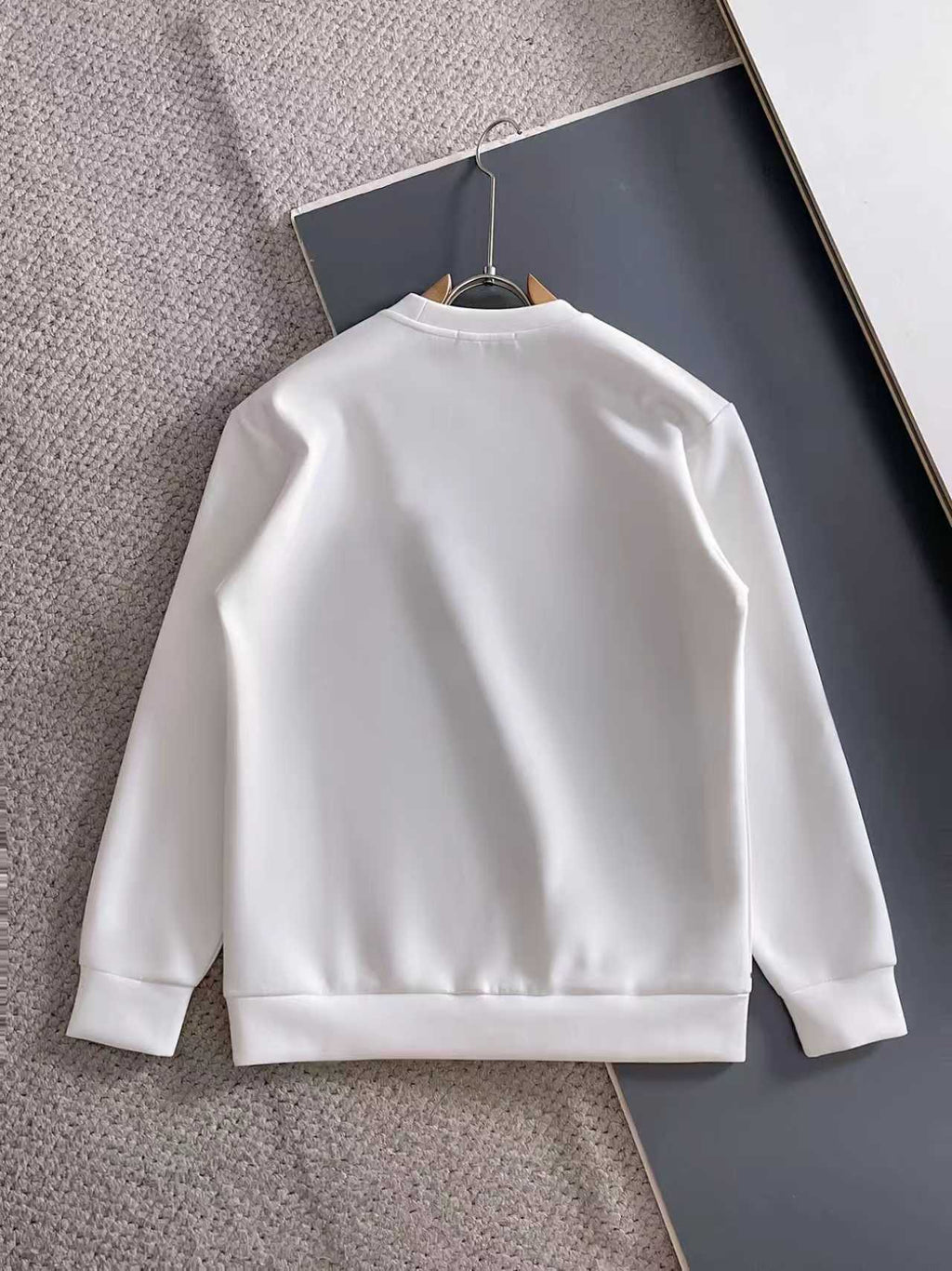 Versace white sweatshirt back view, plain
