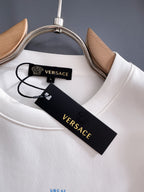 Versace white sweatshirt collar with hang tag and logo label