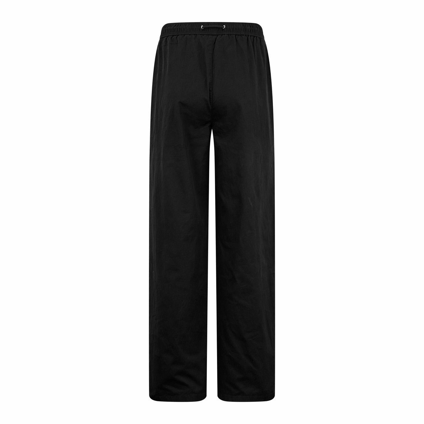 Black Dior pants with elastic waistband and relaxed wide-leg fit