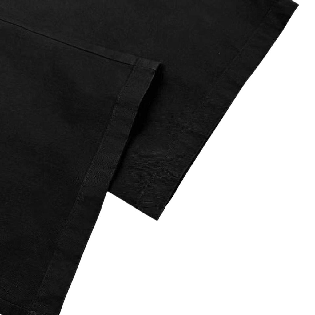 Dior pants in dark fabric, side seam detail and leg hem