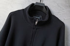 Balenciaga zip-up hoodie neckline with stand collar and front zipper