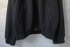 Balenciaga black zip-up hoodie back view with ribbed hem and cuffed sleeves