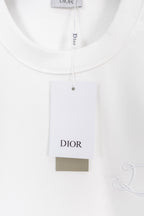 White sweatshirt crew neck with Dior hanging tag