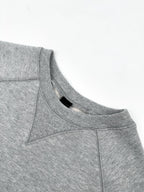 Heather gray sweatshirt crew neck with ribbed collar and inner neck label