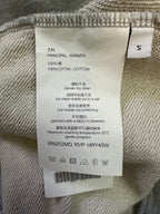 Givenchy sweatshirt care label with fabric and washing instructions