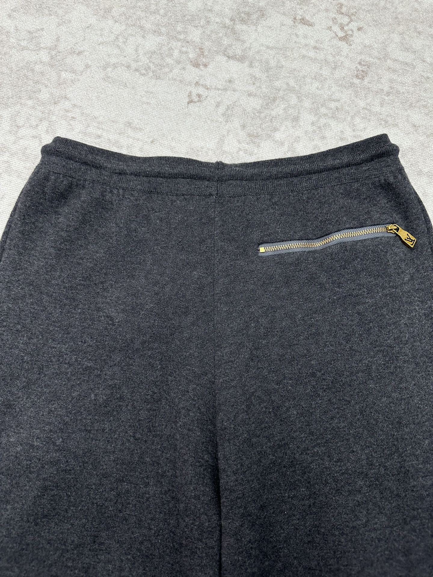 Louis Vuitton pants heather gray with zip pocket and elastic waist
