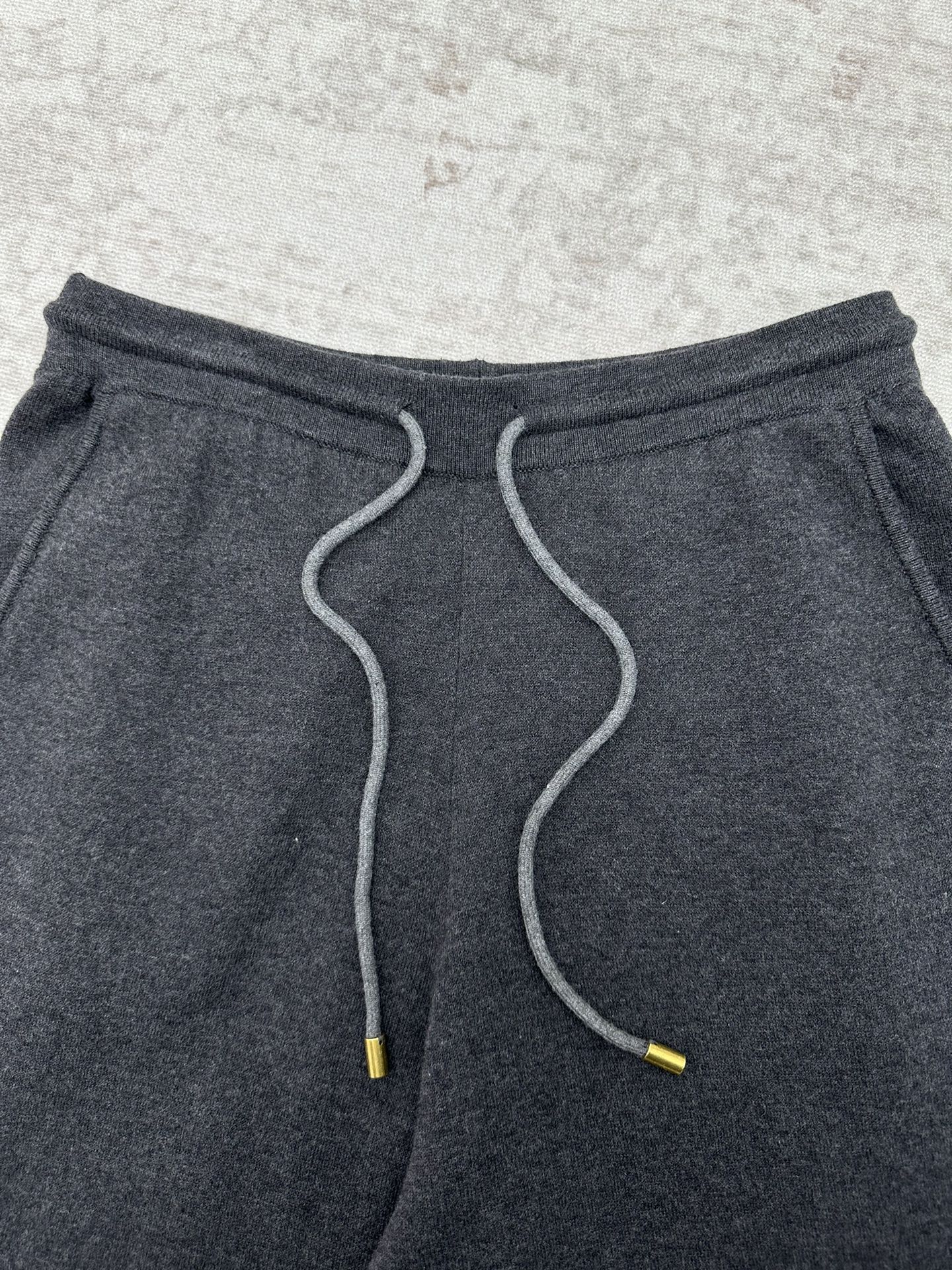 Louis Vuitton pants in heather gray with gray drawstring and elastic waist