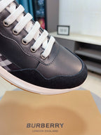 Burberry sneaker toe and lace panel in dark navy/black with check detail