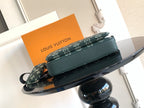 Louis Vuitton men's monogram bag in dark green, top flap and short handles