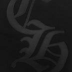 Large embroidered logo graphic on sweatshirt back