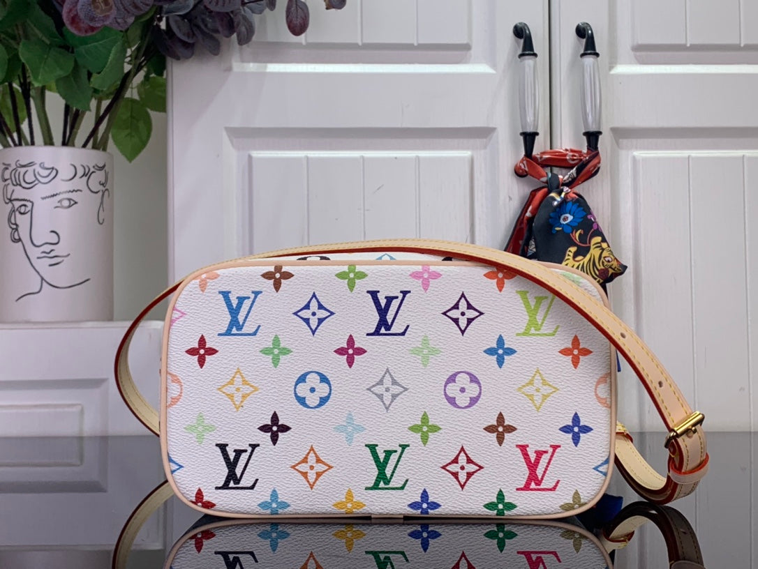 Louis Vuitton multicolor monogram crossbody bag with curved front and strap