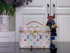 Louis Vuitton monogram vanity bag with multicolor pattern and gold top handles