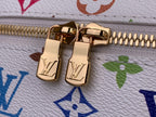 Louis Vuitton vanity bag zipper with gold hardware and double pull tabs