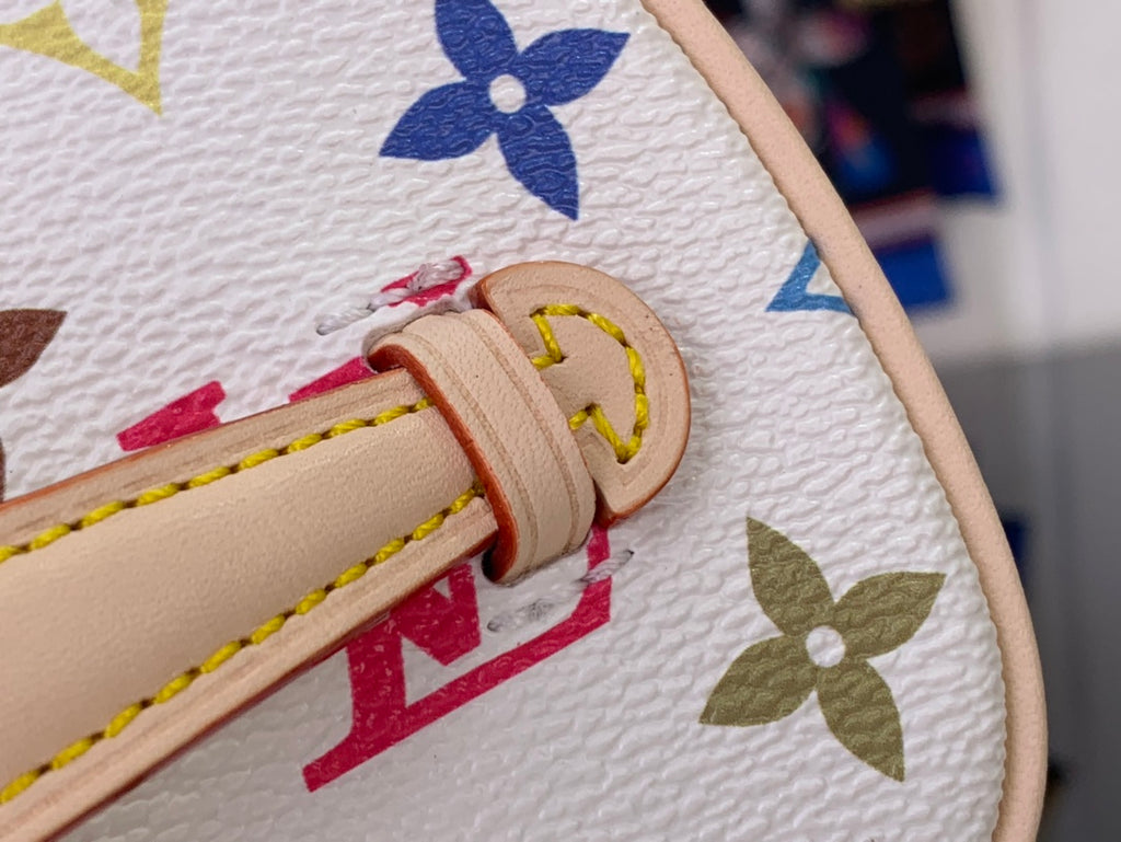 Louis Vuitton multicolor monogram bag handle attachment with gold ring and trim