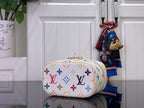 Louis Vuitton multicolor monogram vanity bag with rounded top and gold hardware