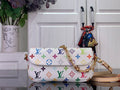 Louis Vuitton multicolor monogram crossbody bag with chain strap and beige leather trim