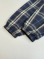 Burberry long jacket plaid sleeves with elastic cuffs