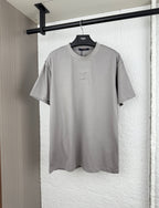Louis Vuitton light gray short-sleeve T-shirt with LV emblem at chest