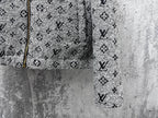 Louis Vuitton hooded jacket sleeve and side panel in dark gray with repeating monogram