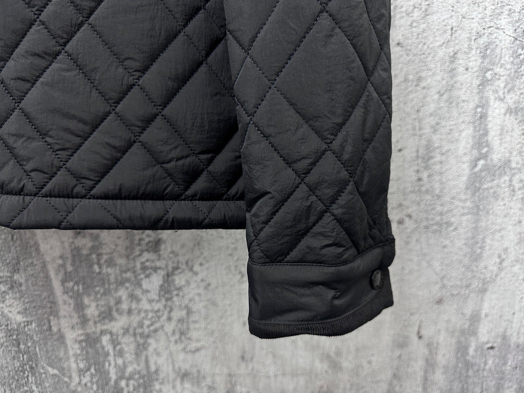 Burberry long quilted jacket sleeve with ribbed cuff and diamond stitching
