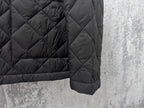 Prada quilted dark long jacket sleeve with cuff and stitched seam