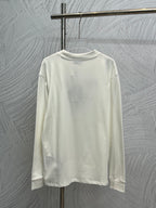 White long-sleeve crewneck shirt, plain front
