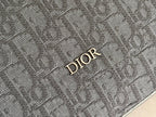 Dior logo on gray monogram fabric