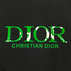 Green DIOR CHRISTIAN DIOR logo on black sweatshirt front