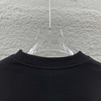 Black sweatshirt neckline with ribbed crew collar trim