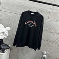 Black long-sleeve sweatshirt with crew neck and Christian Dior front logo print