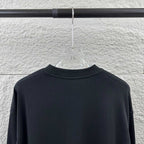 Dark Dior sweatshirt back view with ribbed crew neckline and clean hem