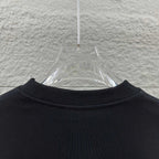 Black ribbed crew neck collar on sweatshirt