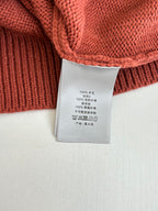 Dior knit sweater fabric label, rust red knit with care and material information