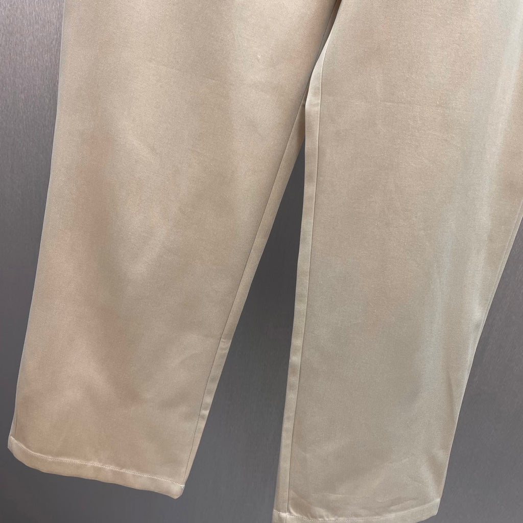 Louis Vuitton tan pants side view with straight leg