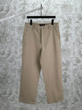 Louis Vuitton pants, light beige mid-rise trousers with button closure and front pockets