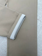 Louis Vuitton pants cuff and hem detail, light beige straight leg